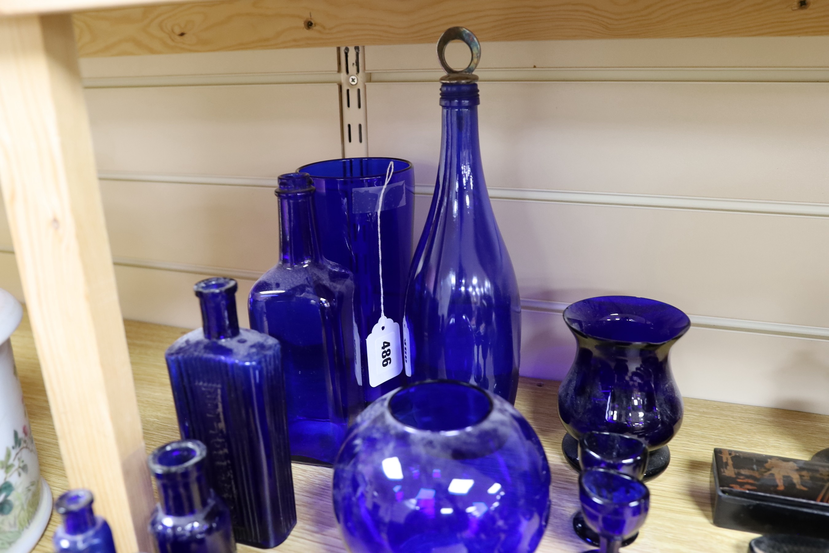 A mixed collection of Bristol blue glass etc.